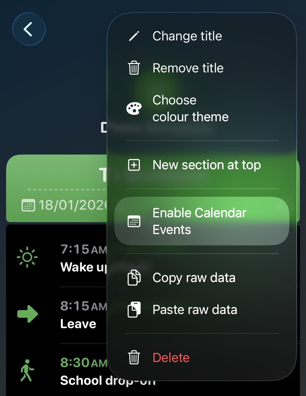 Enabling calendar integration in Hour by Hour